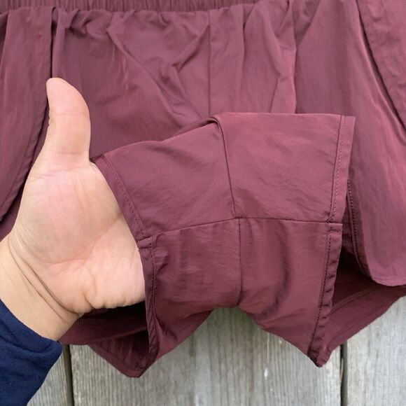 OFFLINE BY AERIE Shorts Women's XL Maroon Real Me Smocked Running Gym Flowy - Picture 5 of 9